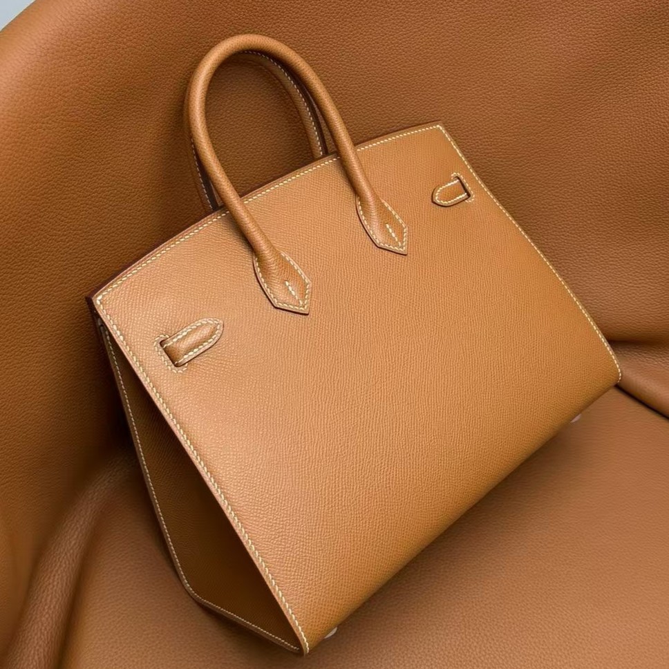 H-Inspired Birkin Brown Epsom Sellier Gold Hardware - Handbag - Gorchic - $161.99