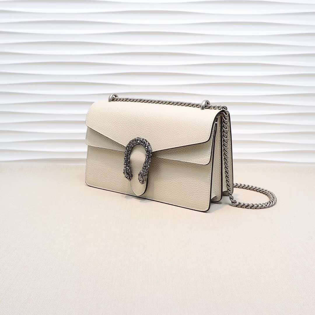 Double-G DIONYSUS White Leather Small Shoulder Bag - Gorchic - $106.99
