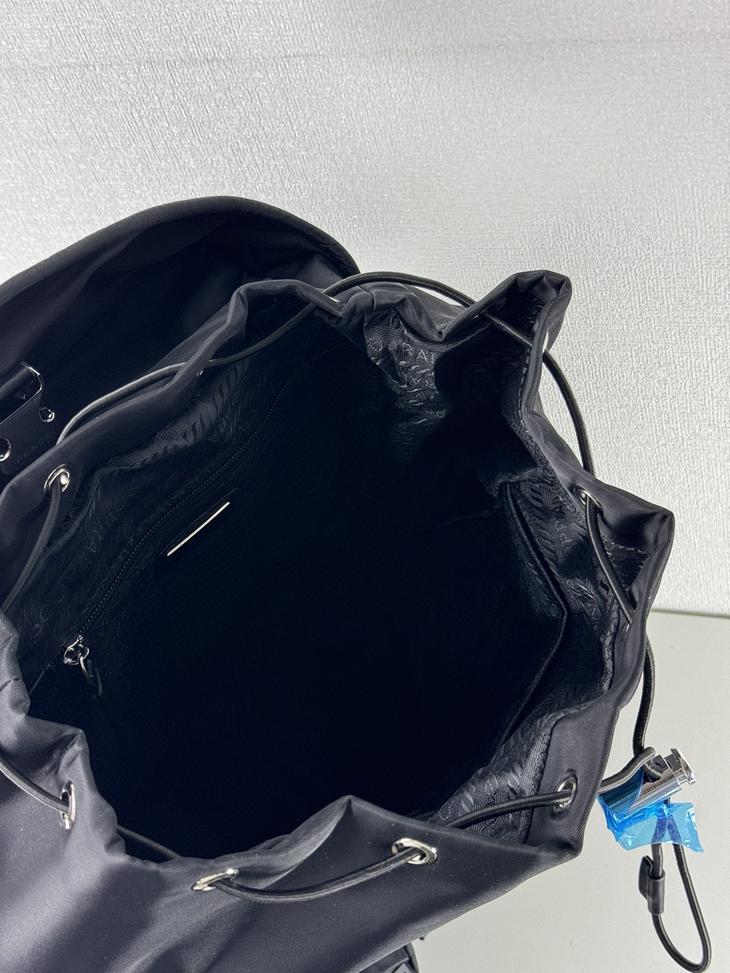 Saffiano texture Re-Nylon and leather backpack Black Bag - Gorchic - $157.99