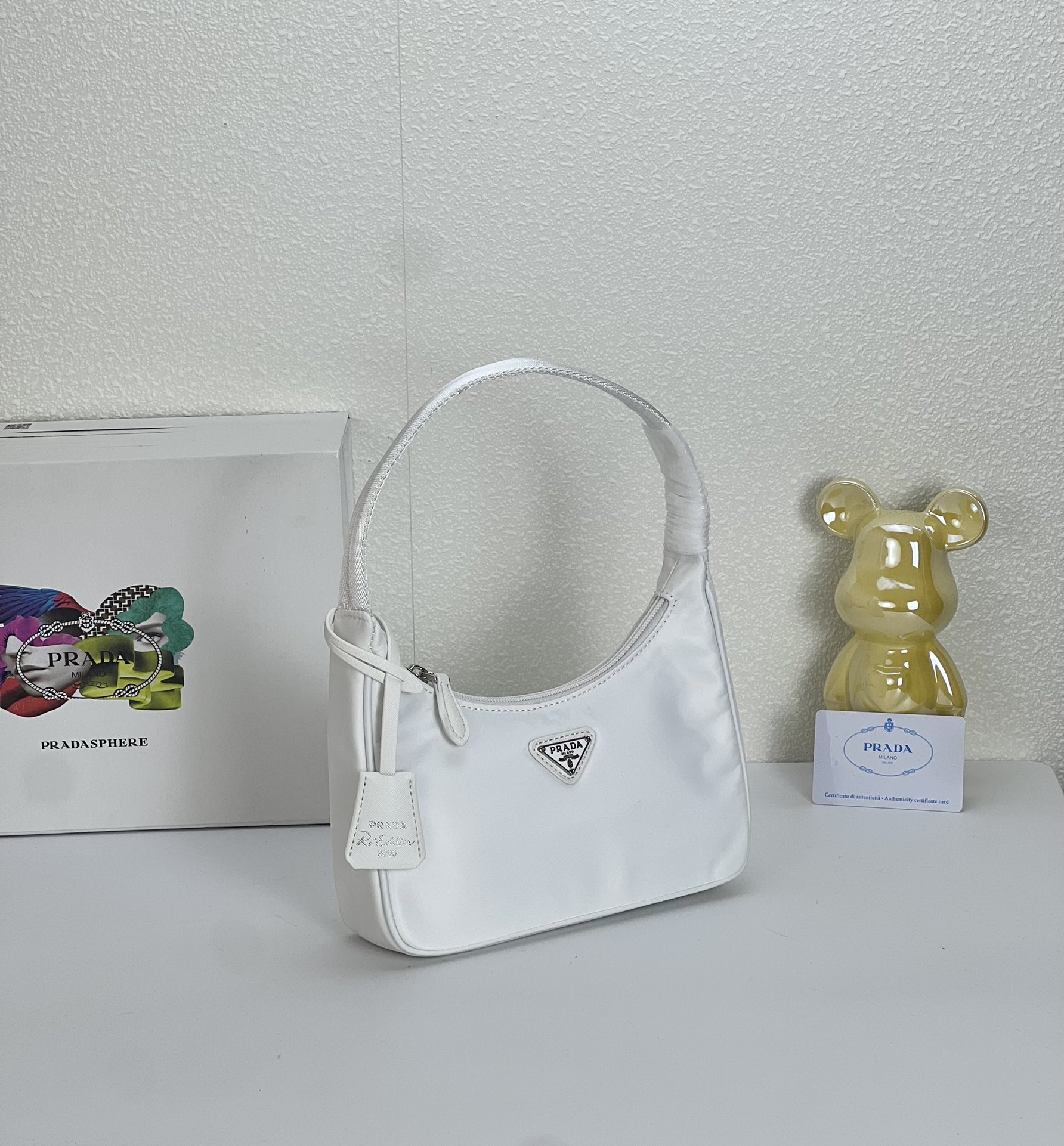 Saffiano texture Hobo Medieval Moon Bag - White Bag - Gorchic - $93.99