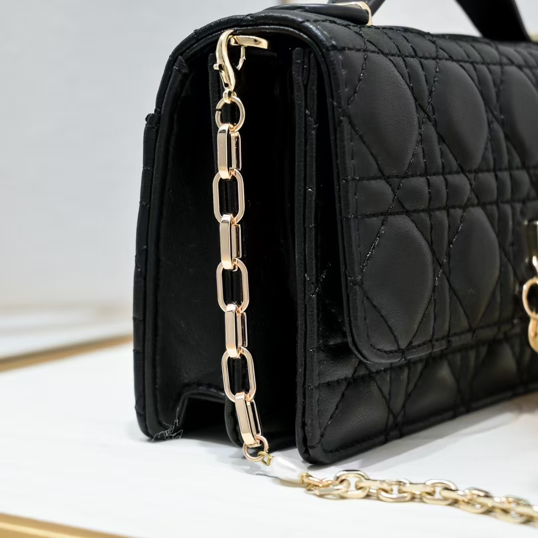 D Inspired Mini Bag Black Cannage Lambskin - Gorchic - $142.99