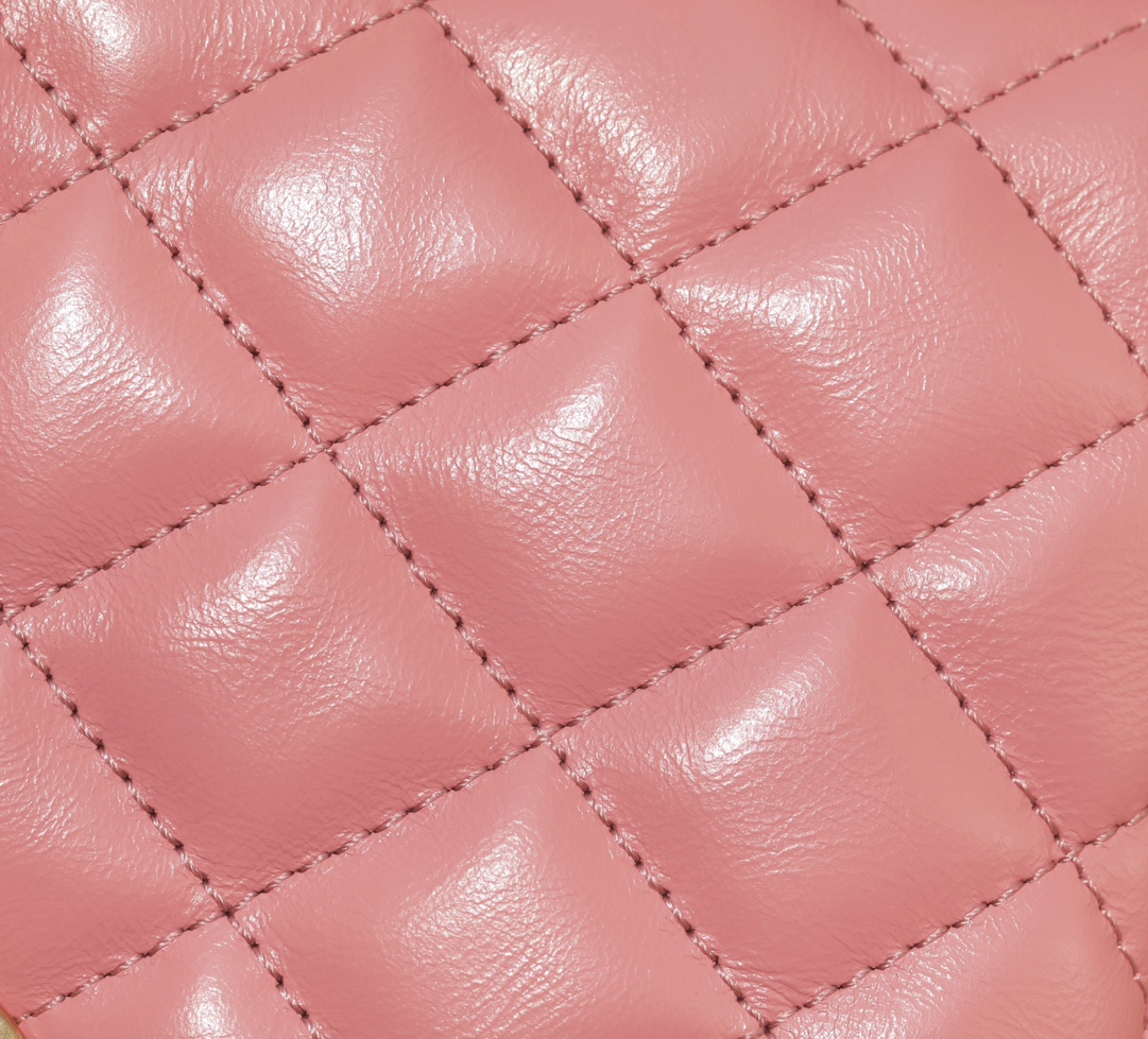 CC Inspired Shiny Aged Calfskin Quilted Nano Kelly Shopper Pink - Bag - Gorchic - $138.99