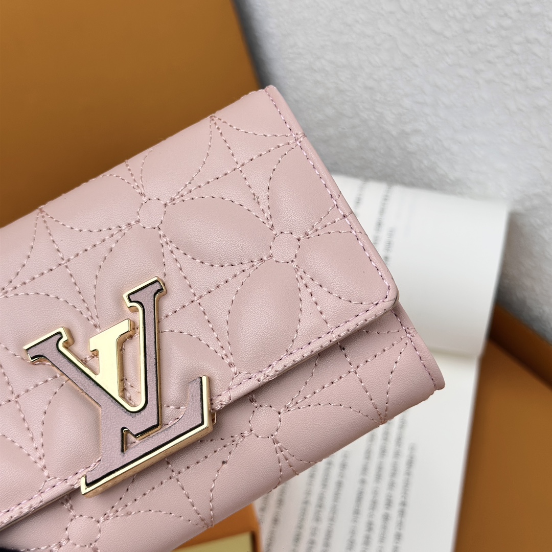 Designer Monogram Capucines Compact Maxi Pink Wallet ﻿ - Gorchic - $59.99