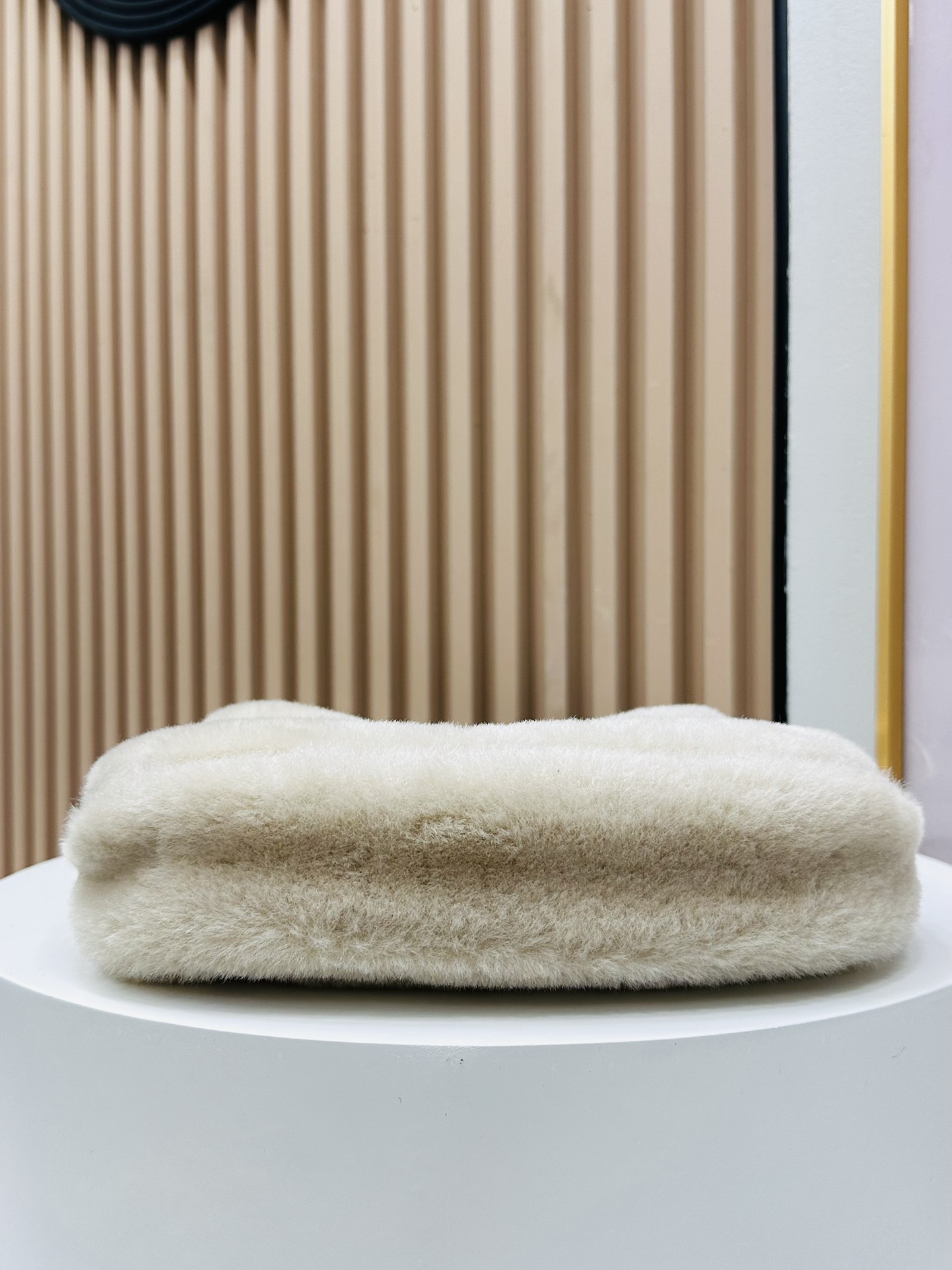 Designer Monogram Sunset Cream Woolen Leather Bag - Gorchic - $128.99