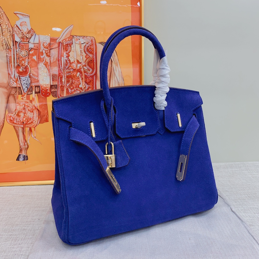 H-Inspired Birkin Bag Doblis Bag Golden Hardware-Dark Blue Bag - Gorchic - $205.99
