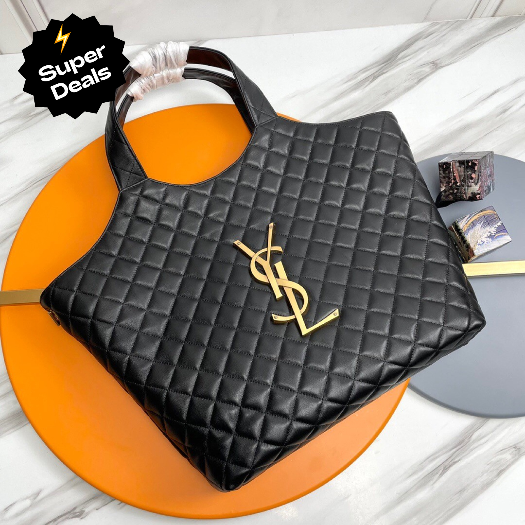 Lady Designer ICARE MAXI SHOPPING BAG IN QUILTED Calfskin - Bag - Gorchic - $135.99