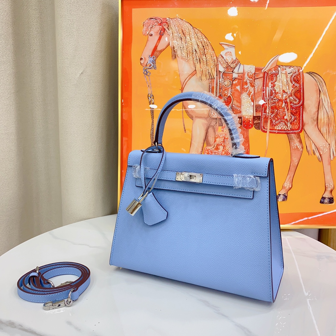 H-Inspired Kelly Haze Light Blue Silver Hardware - Bag - Gorchic - $156.99