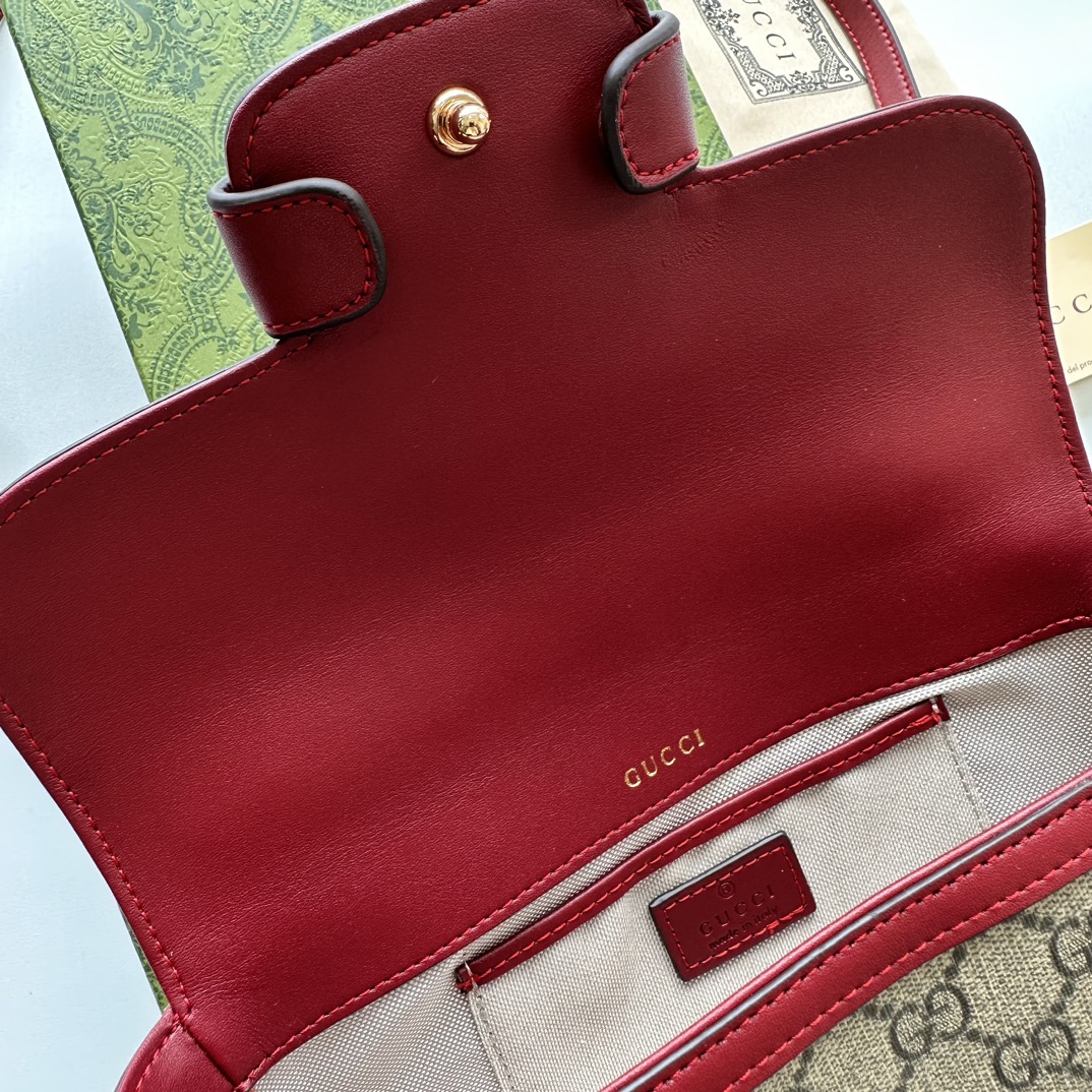 Double-G Horsebit 1955 Small Red Shoulder Bag - Gorchic - $121.99