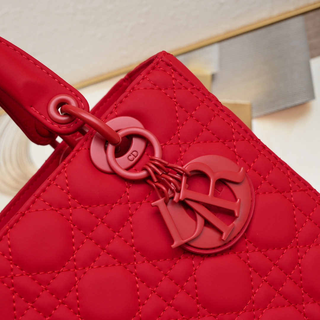 D Inspired Medium Lady D Inspired Bag Red Ultramatte Calfskin - Bag - Gorchic - $146.99