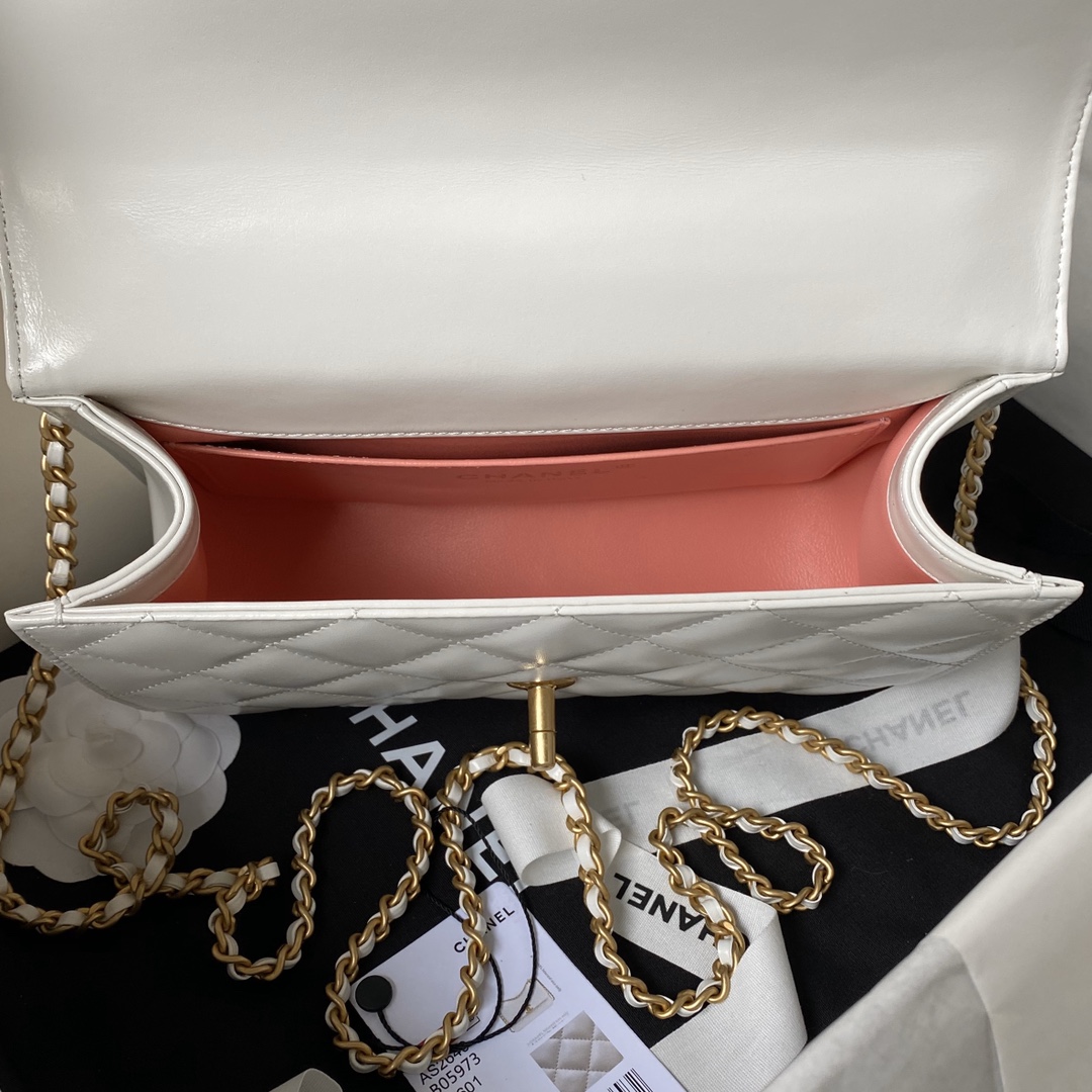 CC Inspired 24C Double Little Gold Balls Bag - White Bag - Gorchic - $145.99