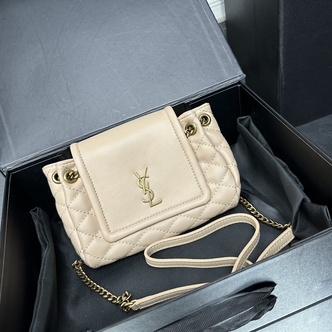 Lady Designer Calfskin Quilted Monogram Mini Nolita Crema Soft - Bag - Gorchic - $122.99