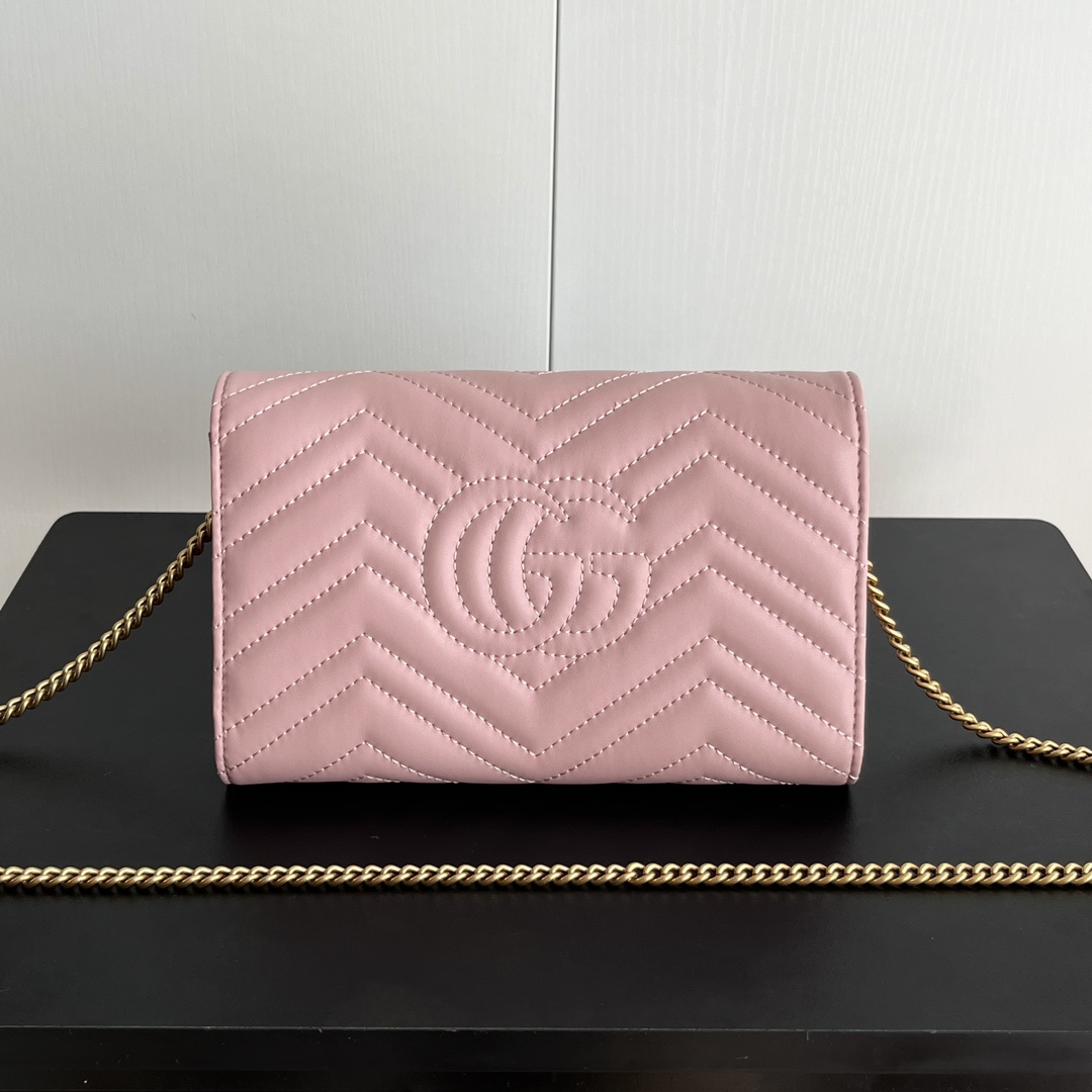 Double-G Marmont Chain Wallet - Pink Gold  Wallet - Gorchic - $123.99