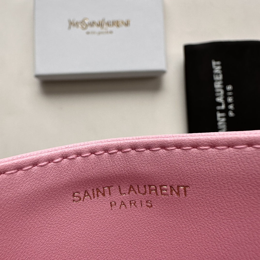 Lady Designer CASSANDRE MATELASSÉ card case in lambskin -Pink Wallet - Gorchic - $35.99