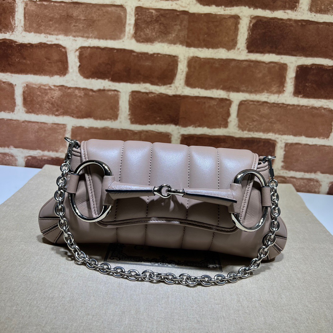 Double-G Horsebit Chain Small Shoulder Bag Taupe - Bag - Gorchic - $110.99