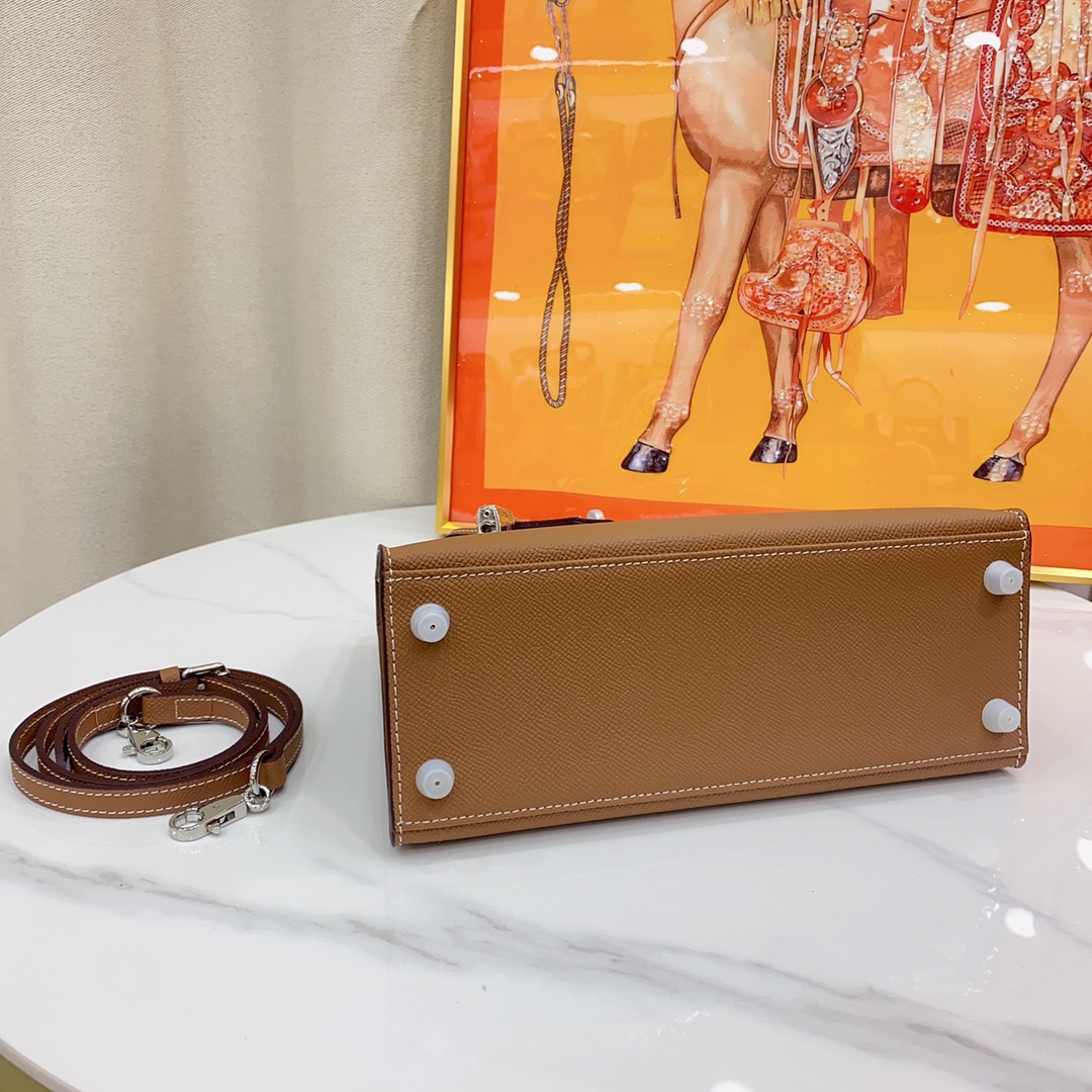 H-Inspired Kelly Haze Brown Silver Hardware - Bag - Gorchic - $156.99