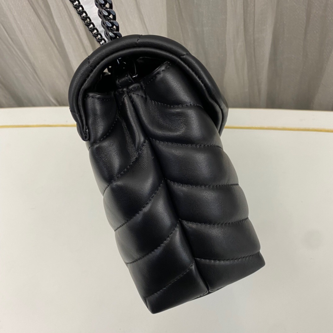 Lady Designer Loulou Small Quilted Leather Shoulder Bag Black - Bag - Gorchic - $121.99