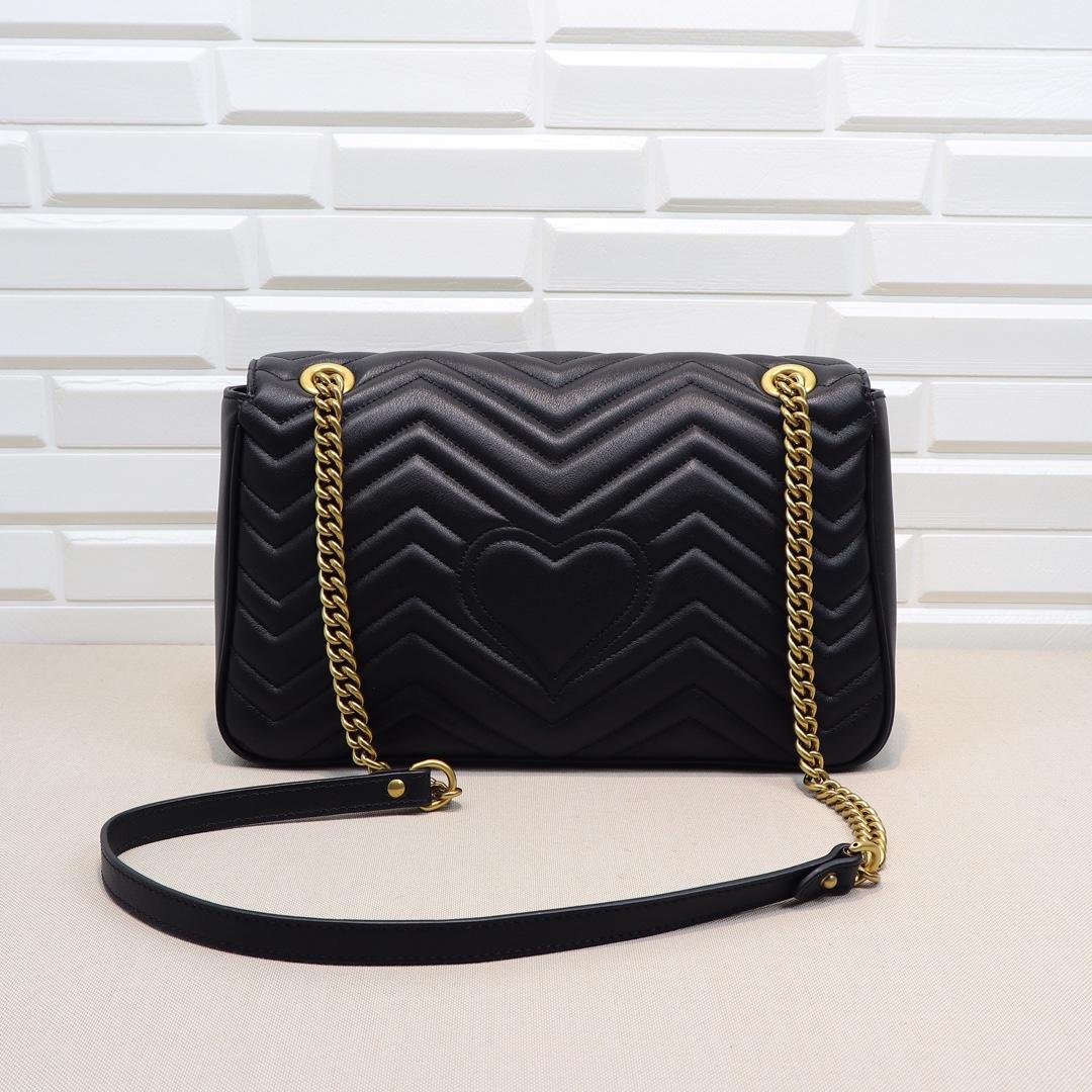 Double-G GG Marmont Small Shoulder Bag Black - Bag - Gorchic - $132.99