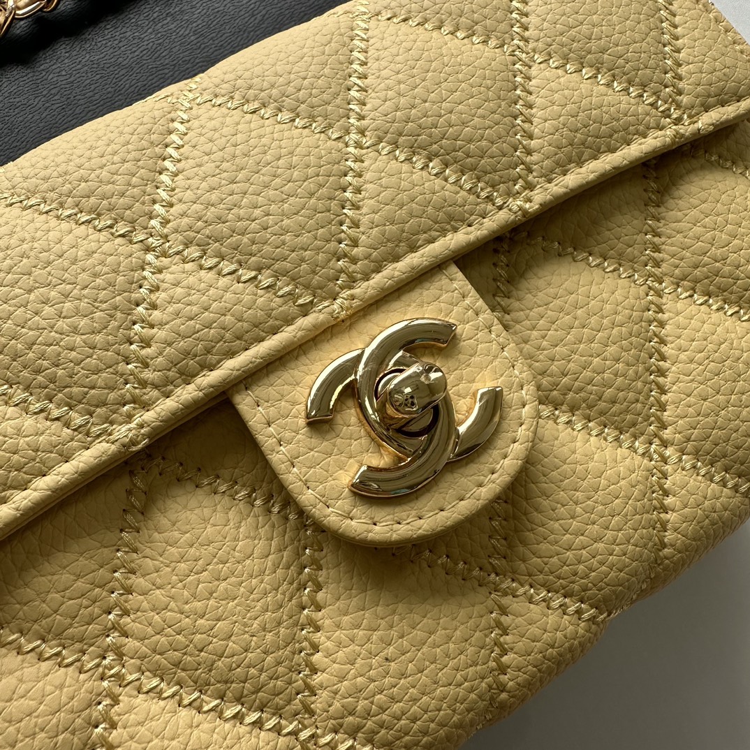 CC Inspired Chain Shoulder Crossbody Small Bag - Yellow Bag - Gorchic - $101.99