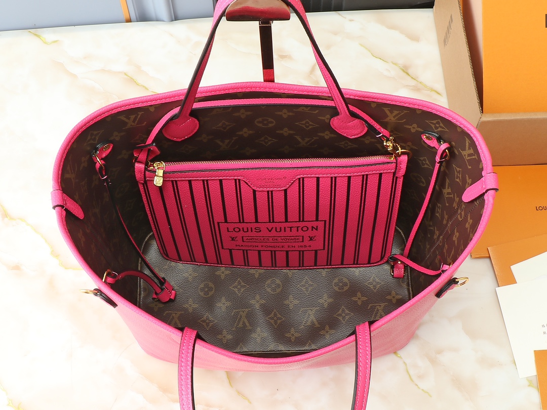 Designer Monogram Neverfull Fuchsia Medium Handbag - Bag - Gorchic - $124.99