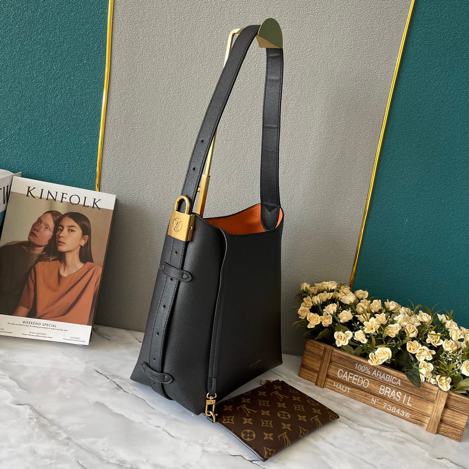 Designer Monogram  Low Key Hobo PM Bag in Black - Bag - Gorchic - $139.99