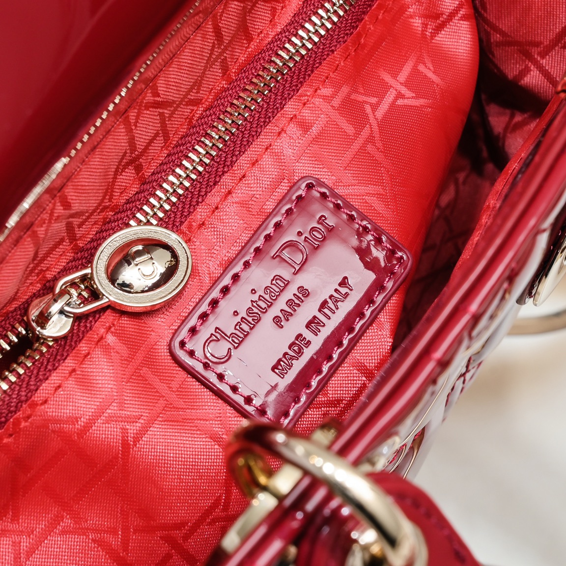 D Inspired Small Lady D Inspired Bag Red Cannage Calfskin Golden Hardware - Bag - Gorchic - $144.99