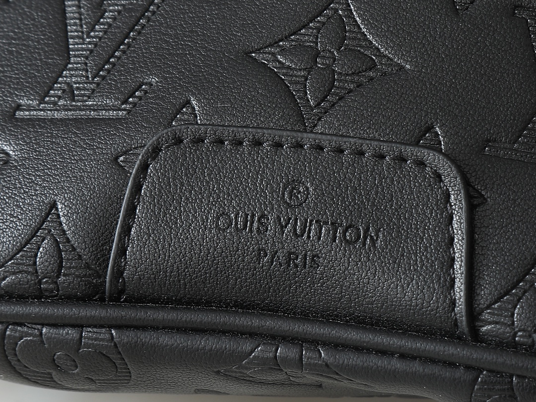 Designer Monogram Discovery Bum Bag - Black Embossed Bag - Gorchic - $123.99