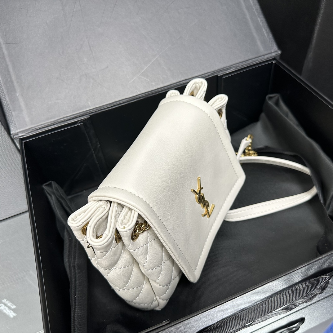 Lady Designer Calfskin Quilted Monogram Mini Nolita White Soft - Bag - Gorchic - $122.99