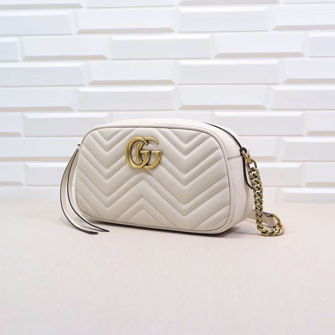 Double-G Calfskin Matelasse GG Marmont Chain Shoulder Bag - Gorchic - $117.99