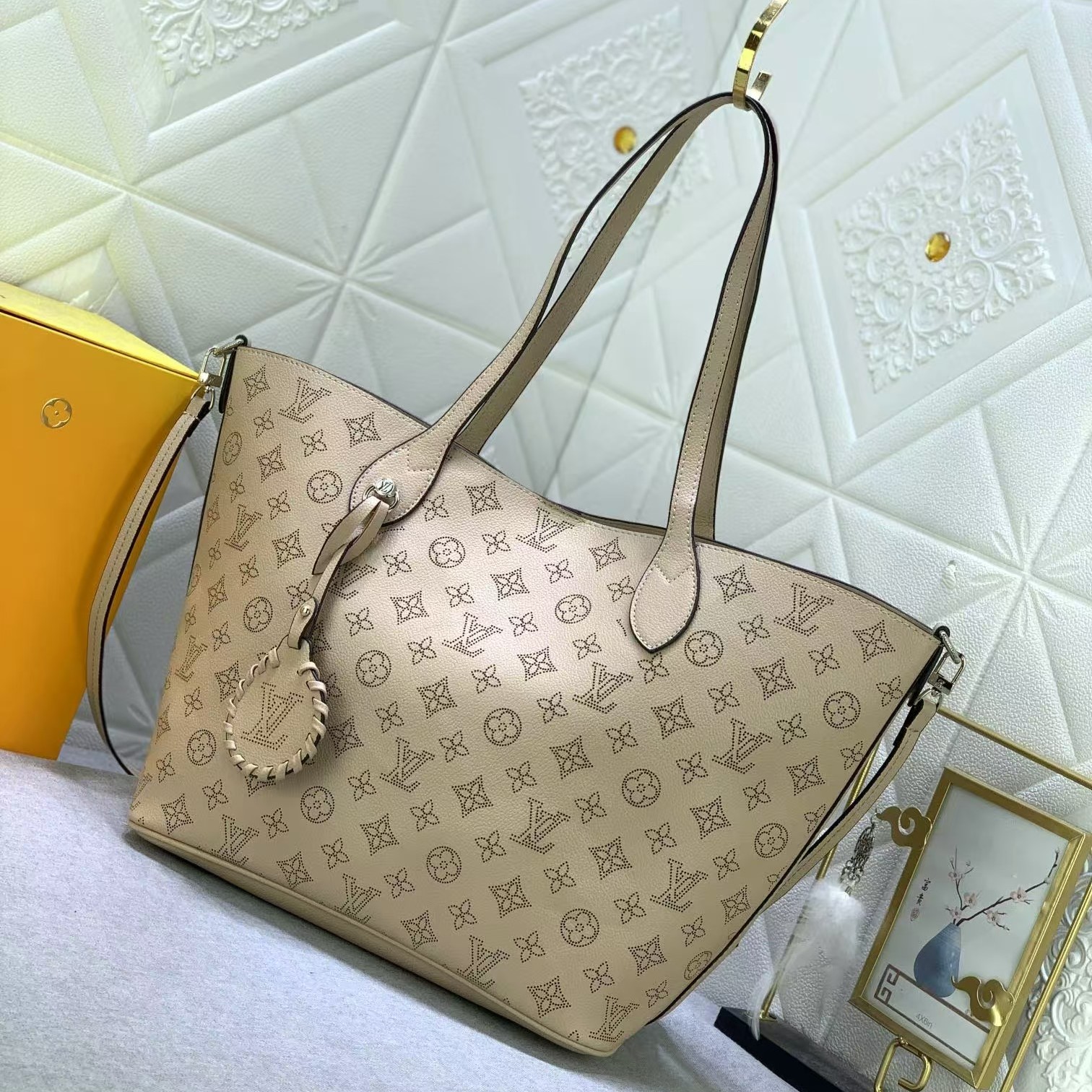 Designer Monogram  Blossom MM Bag Mahina Leather - Bag - Gorchic - $143.99