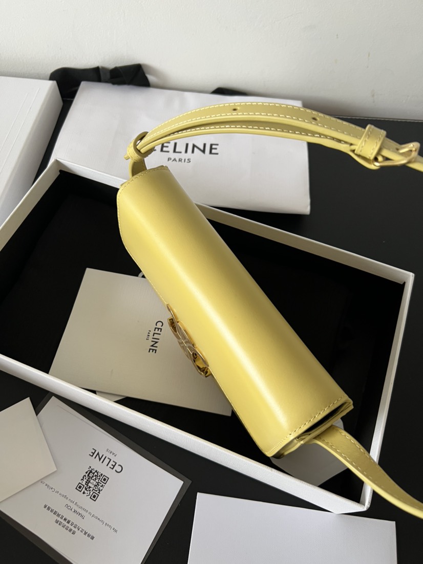 CL shoulder bag claude in shiny calfskin yellow - Bag - Gorchic - $129.99