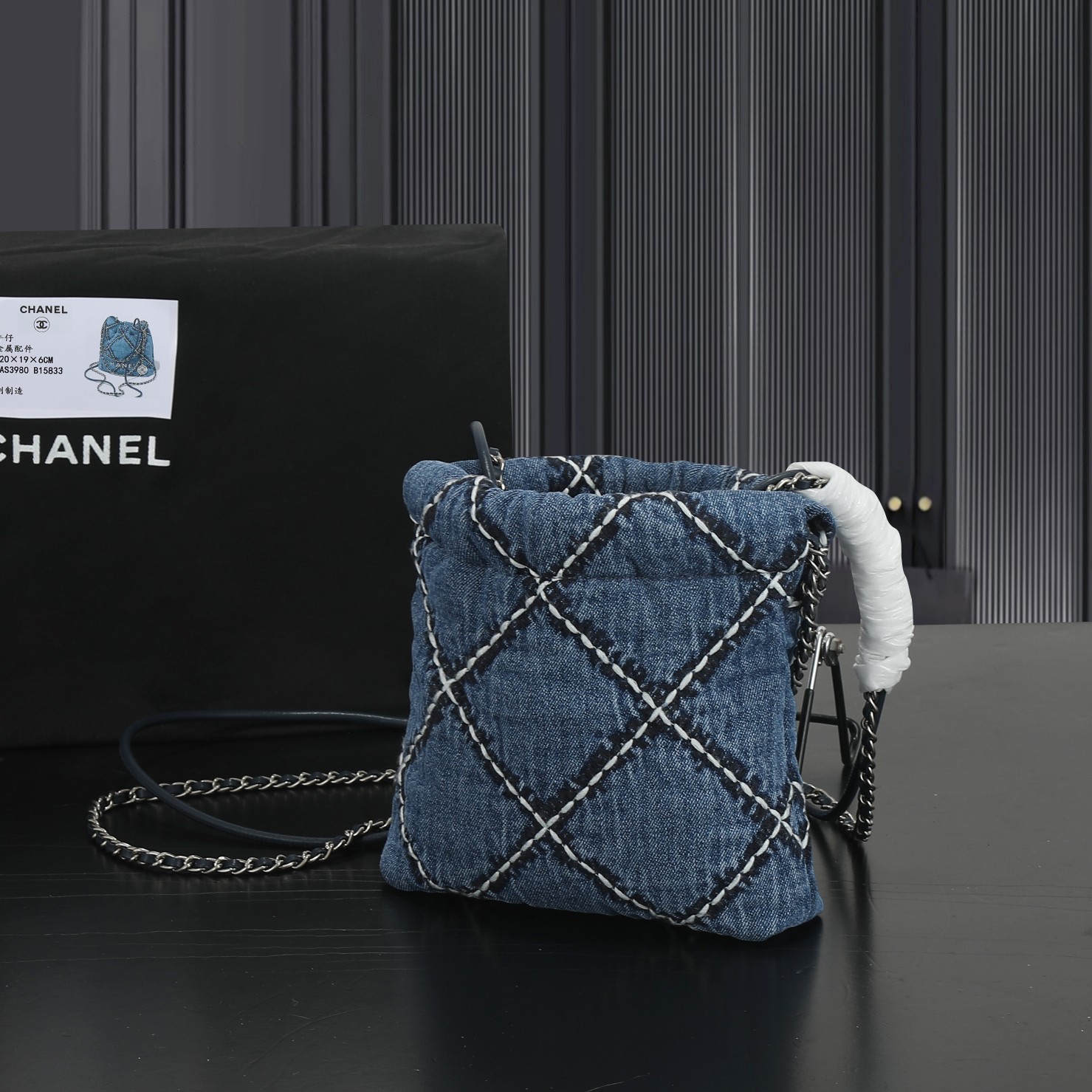 CC Inspired Stitched Denim Quilted CC Inspired 22 Blue - Bag - Gorchic - $129.99