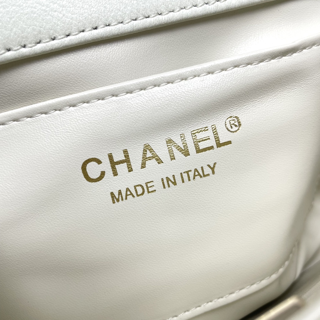 CC Inspired 17c Ivory Caviar Rectangle Mini Gold Hardware - Bag - Gorchic - $128.99