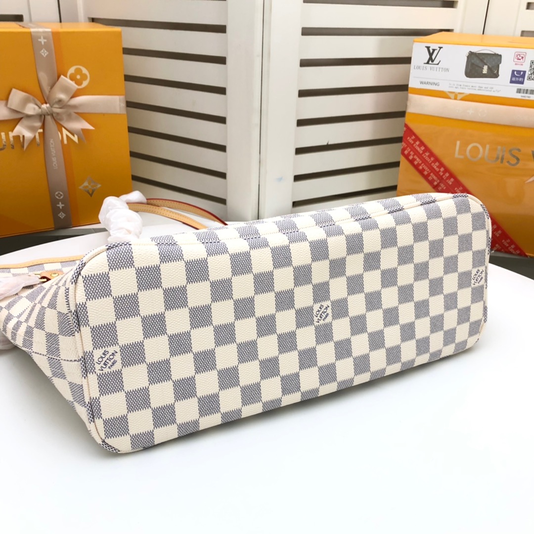 Designer Monogram  Damier Azur Canvas Neverfull GM - Bag - Gorchic - $118.99