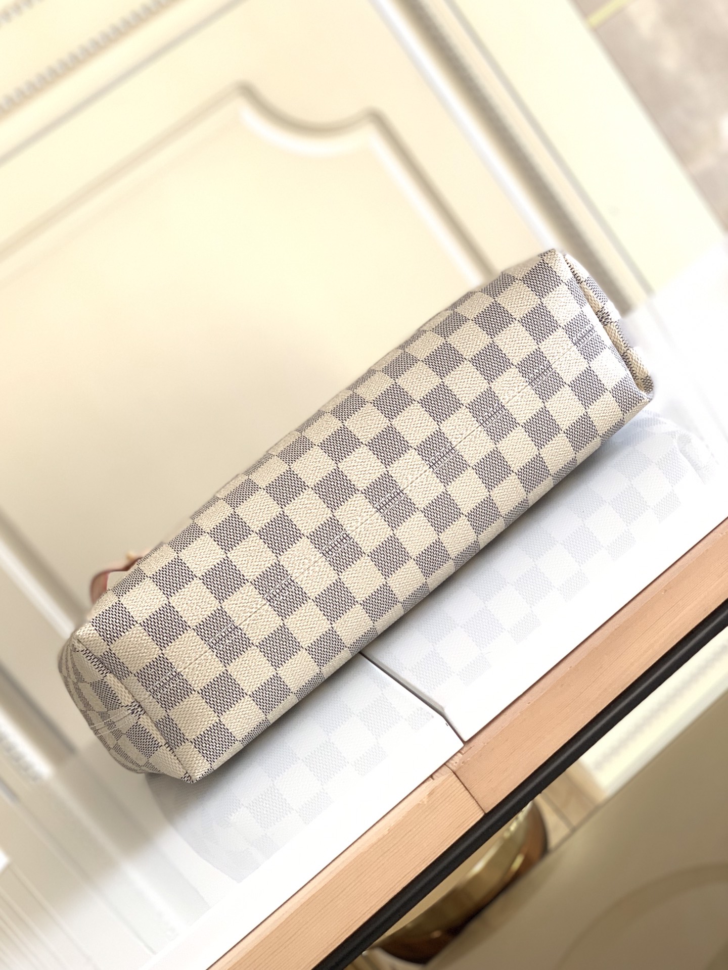 Designer Monogram Graceful PM Damier Azur Canvas Shoulder Bag - Gorchic - $116.99
