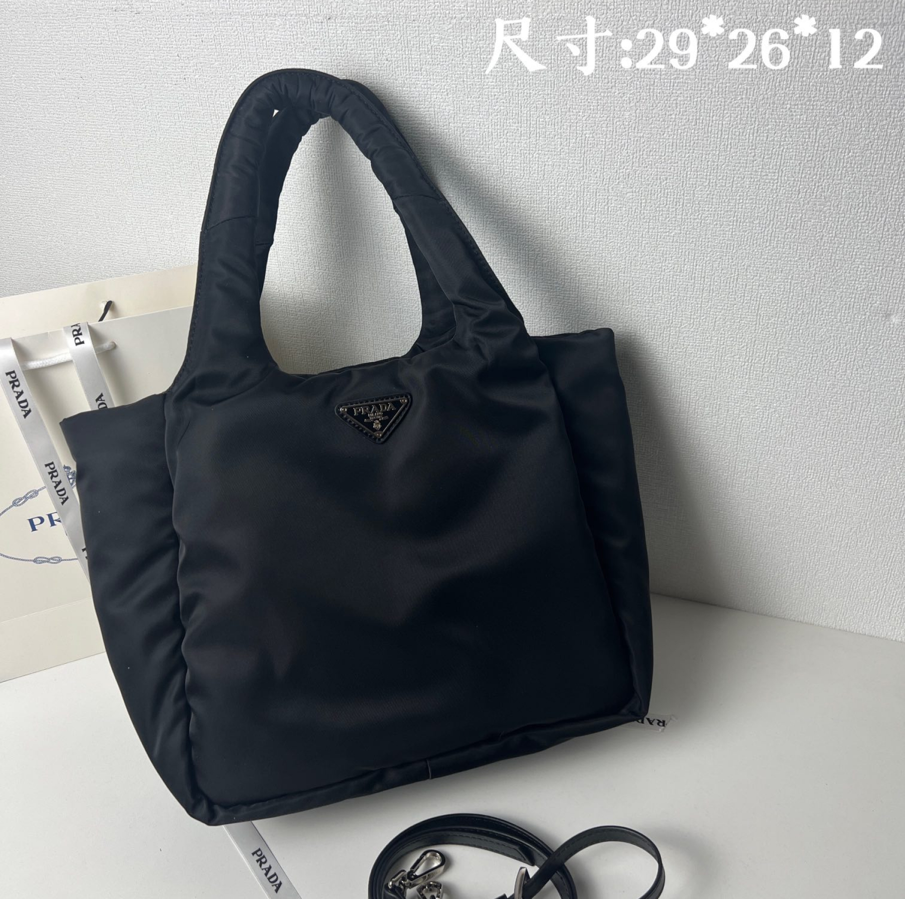 Saffiano texture Nylon Cotton Large Tote Bag - Gorchic - $136.99