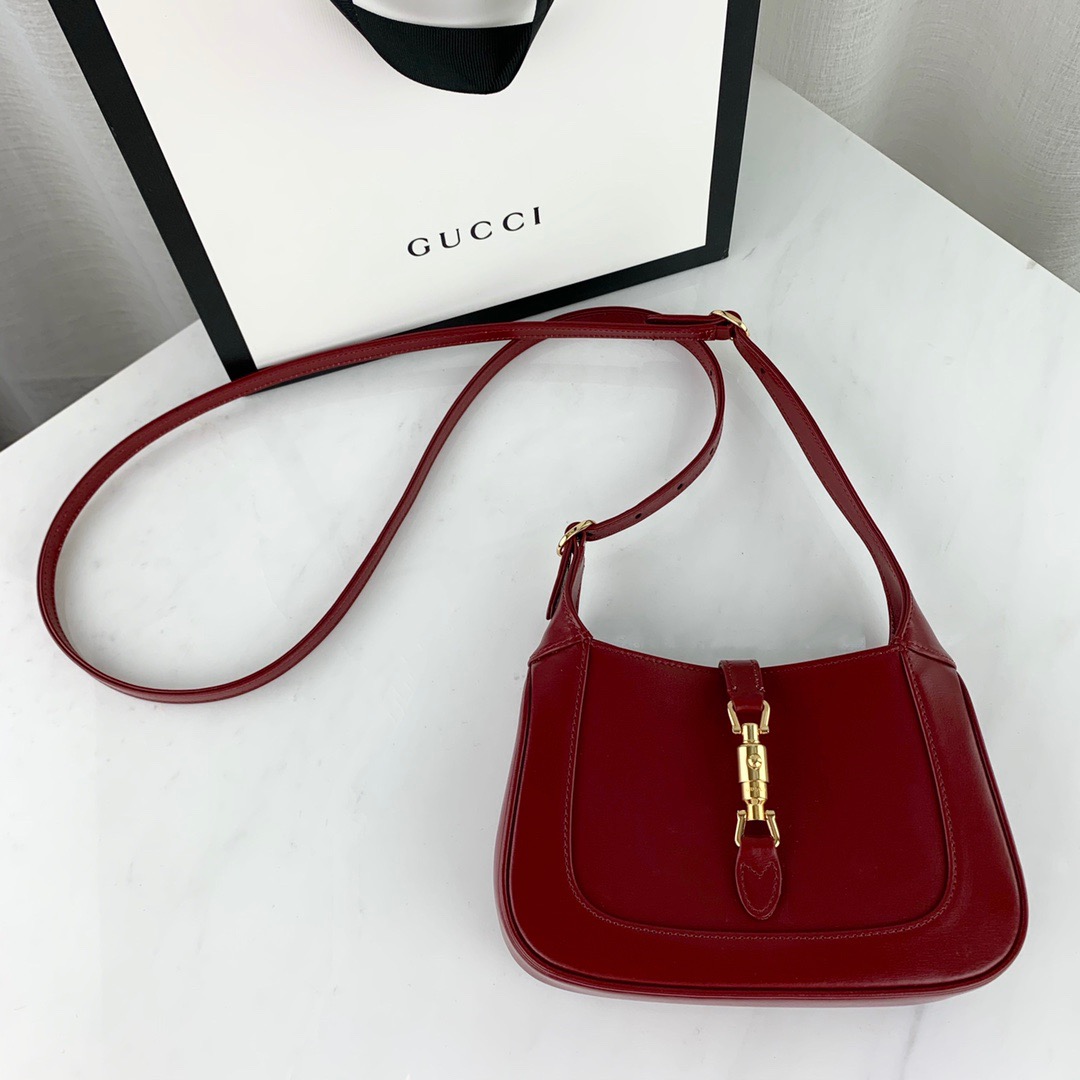 Double-G Boarded Dyana Lux Calfskin Mini Jackie 1961 Hobo New Cherry Red - Bag - Gorchic - $110.99