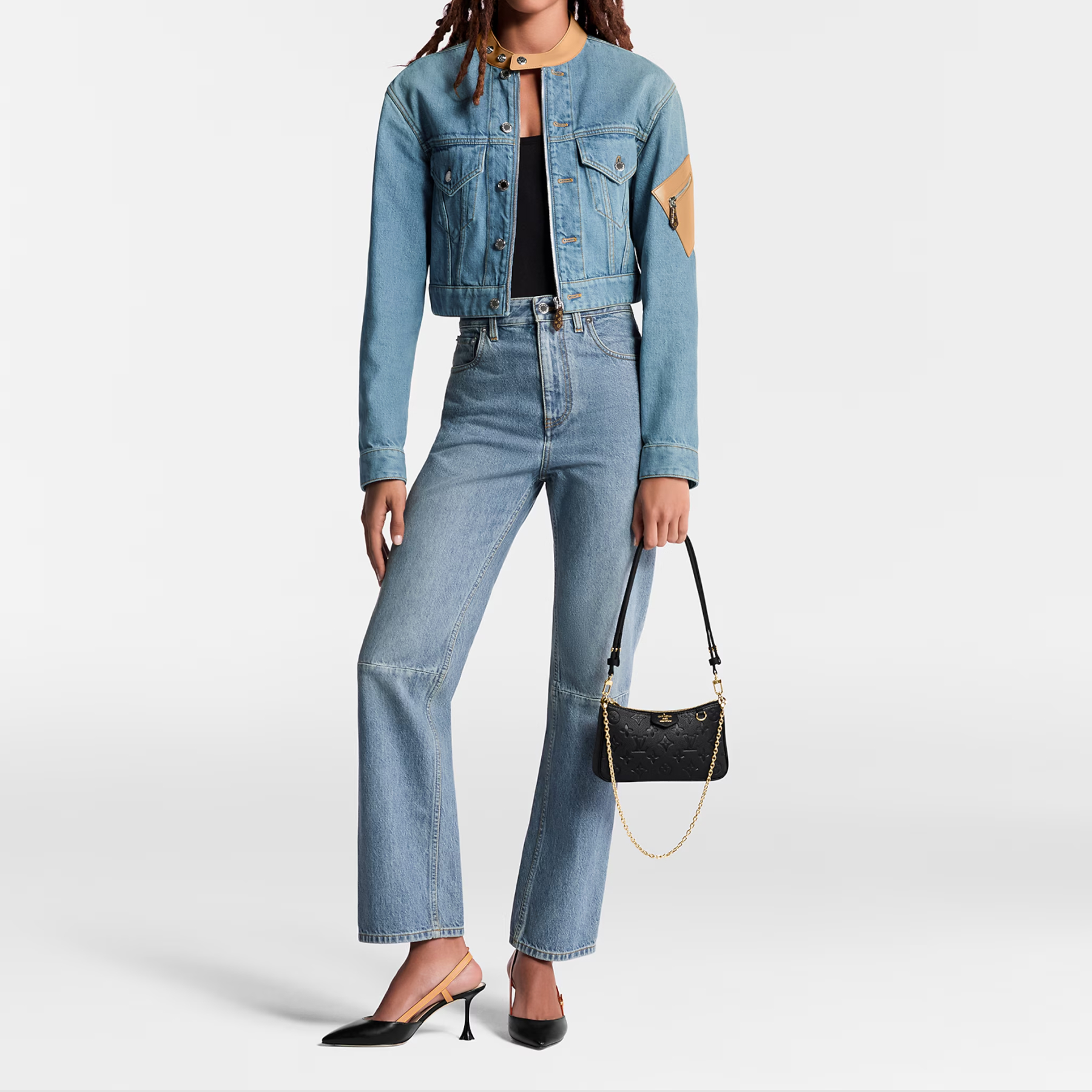 Designer Monogram Empreinte Monogram Leather Black Easy Pouch On Strap Shoulder Bag Black - Bag - Gorchic - $107.99