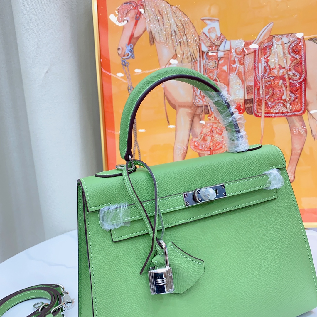 H-Inspired Kelly Haze Dark Green Silver Hardware - Bag - Gorchic - $156.99