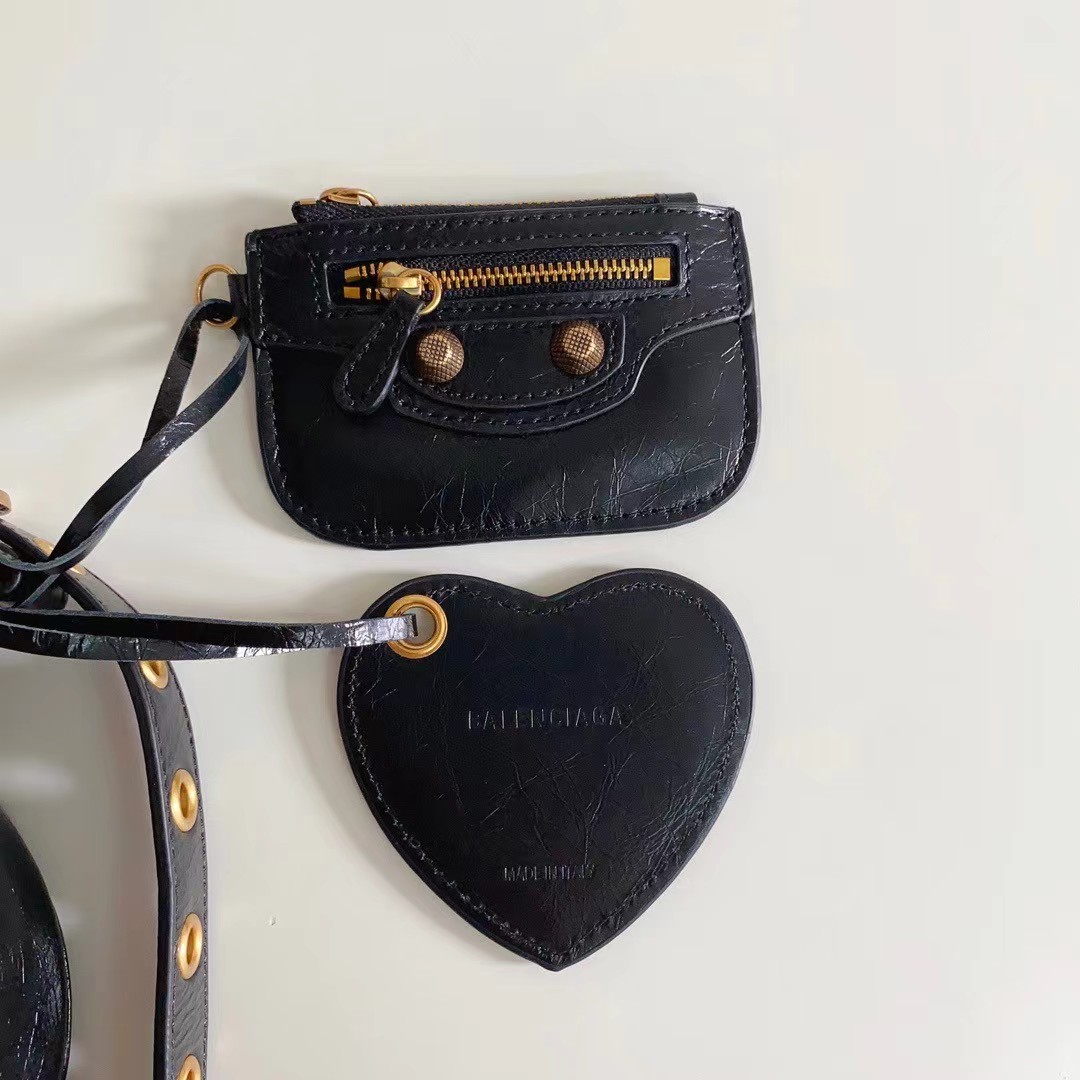 Hourglass iconic Le Cagole XS studded croc-effect leather shoulder bag-black - Bag - Gorchic - $157.99