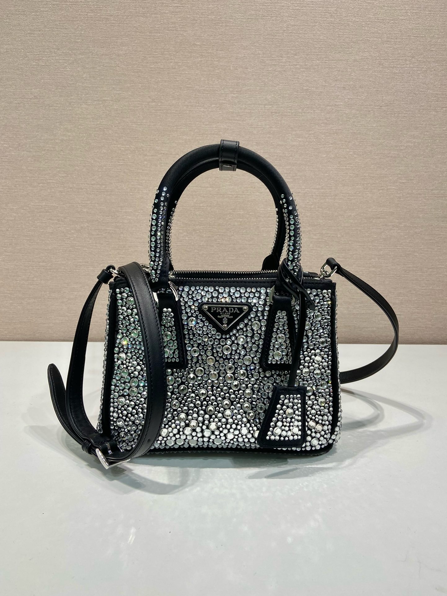 Saffiano texture Galleria Satin Mini-bag With Crystal - Bag - Gorchic - $495.99