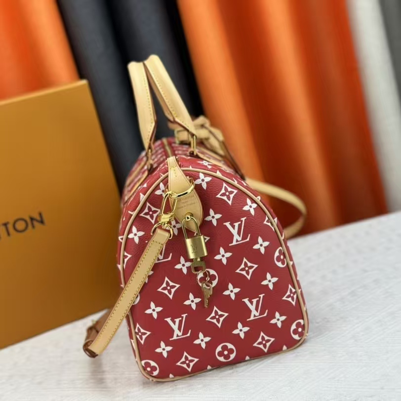 Designer Monogram Speedy P9 Bandoulière 30 - Red- Bag - Gorchic - $146.99