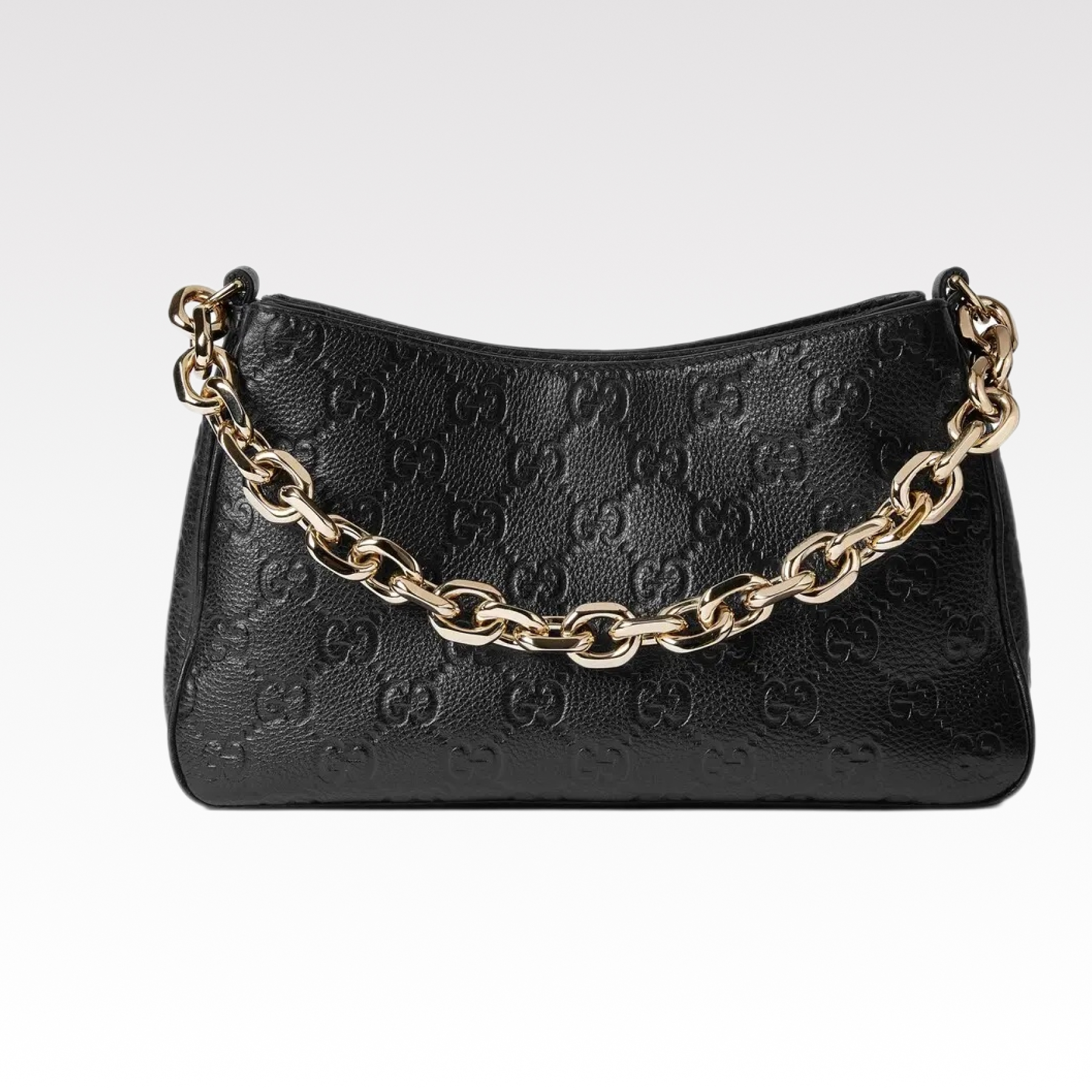 Double-G Emblem Black Grainy leather Bag - Gorchic - $132.99