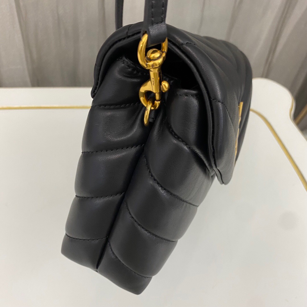 Lady Designer Loulou Toy quilted leather shoulder bag black - Bag - Gorchic - $114.99