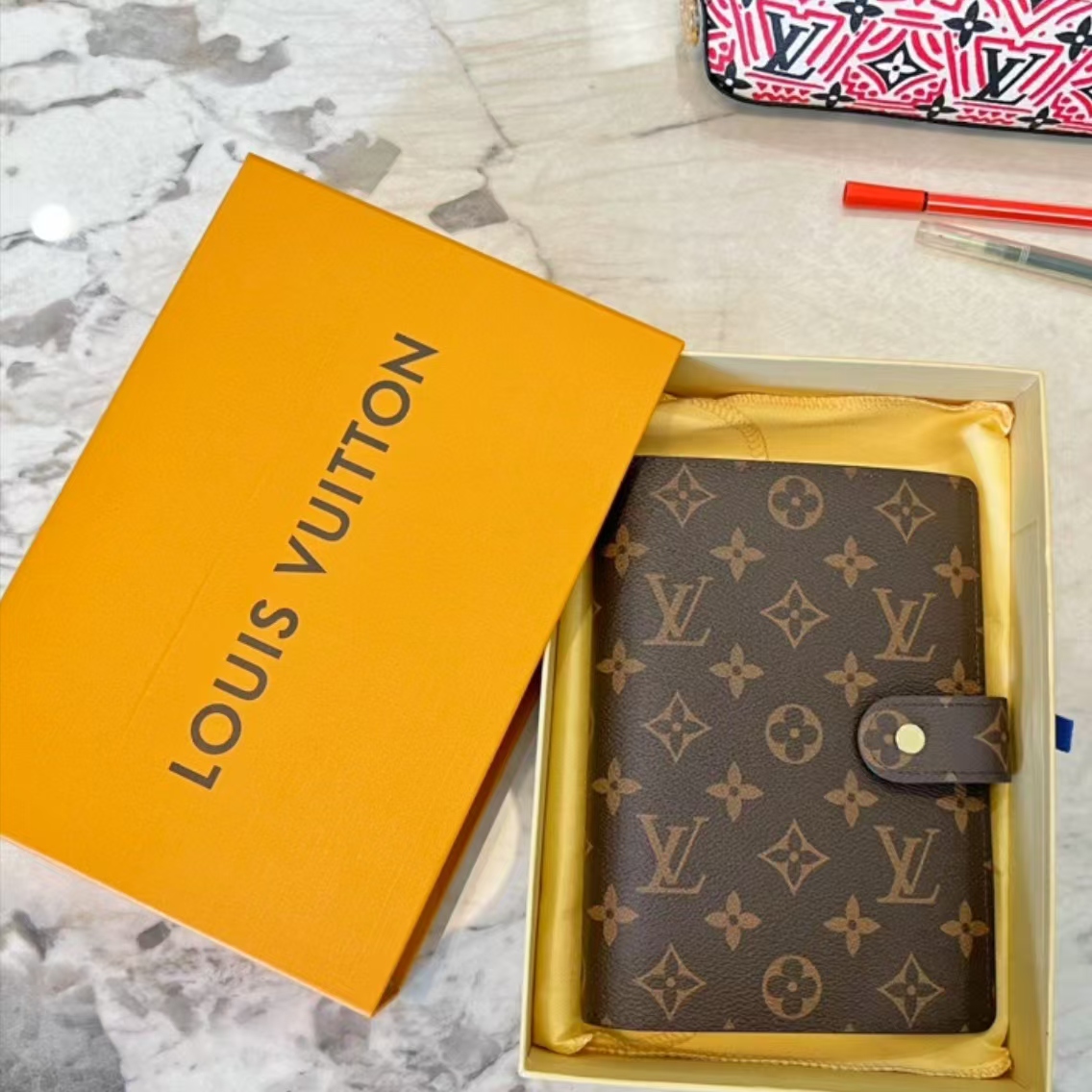 Designer Monogram Medium Ring Agenda Cover - Gorchic - $100.99