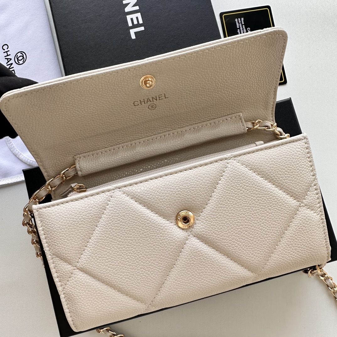 CC Inspired Chain Shoulder Crossbody Small Bag - White Fish Seed Print Bag - Gorchic - $109.99