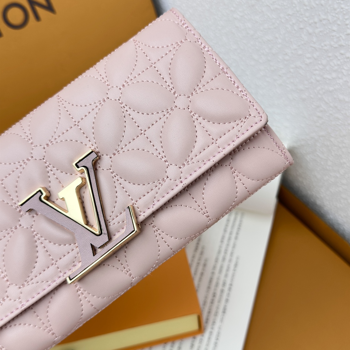 Designer Monogram Capucines Compact Maxi Pink Wallet ﻿ - Gorchic - $59.99