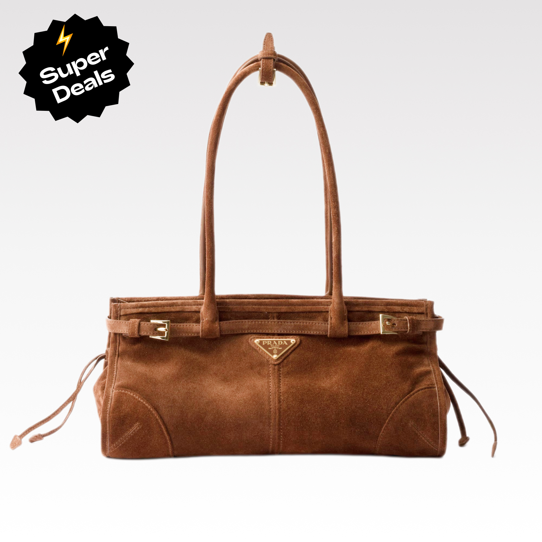 Saffiano texture Medium Suede Brown handbag - Gorchic - $131.99