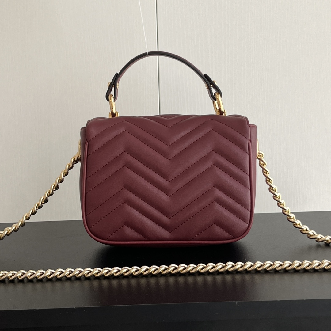 Double-G GG Marmont Mini Top Handle Bag-Red - Bag - Gorchic - $128.99