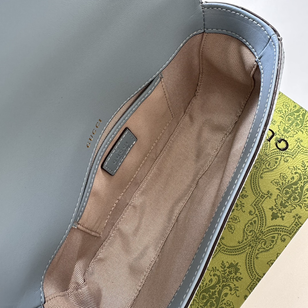 Double-G Horsebit 1955 Small Blue Shoulder Bag - Gorchic - $121.99