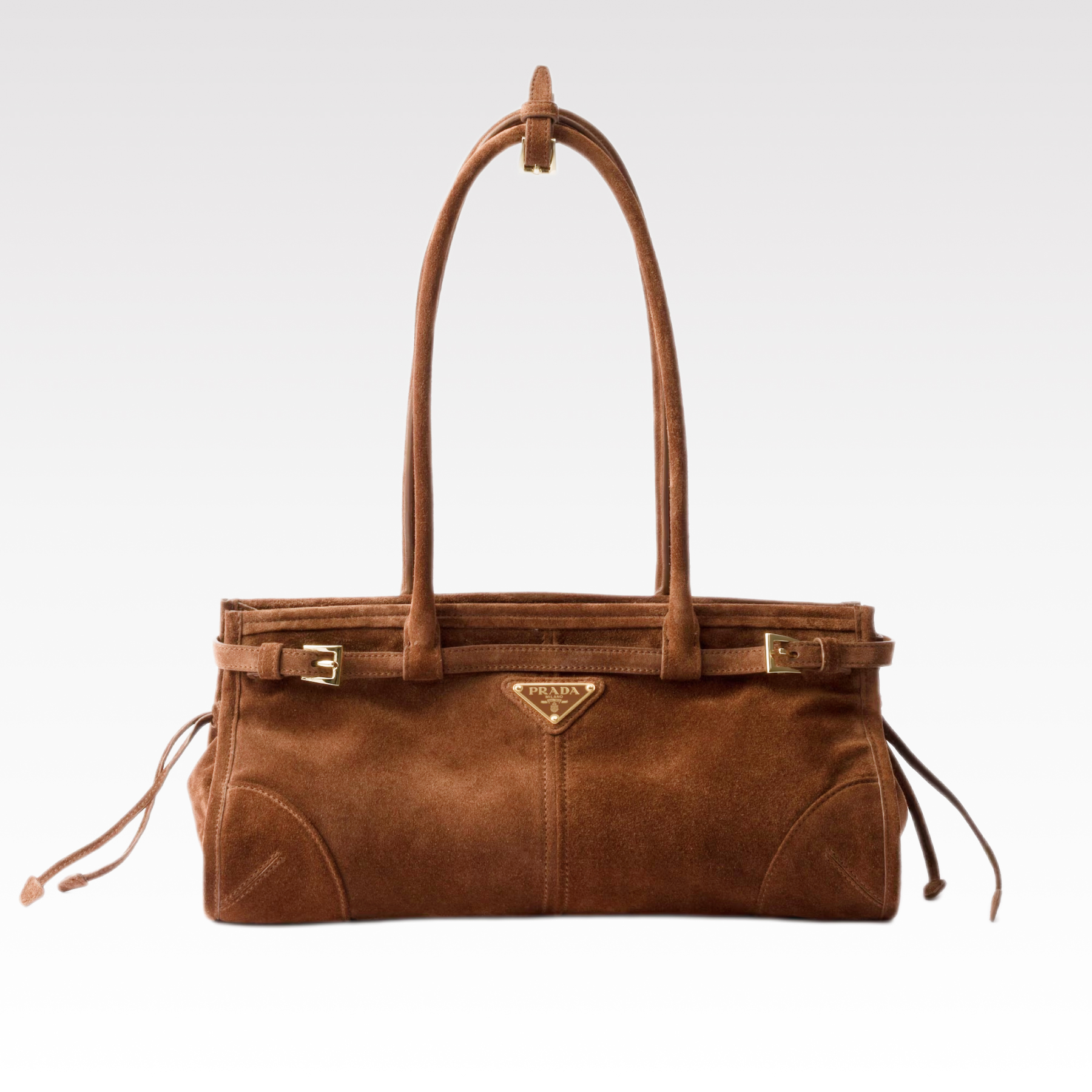 Saffiano texture Medium Suede Brown handbag - Gorchic - $131.99